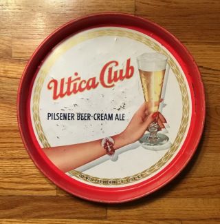 1940s Era Utica Club Beer Serving Tray West End Brewing Co Utica Ny Advertising