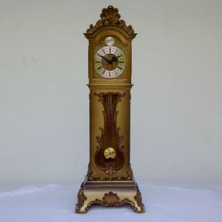 Vintage Schmid Miniature Eight Day Wind - Up Grandfather Mantle Clock Germany Work