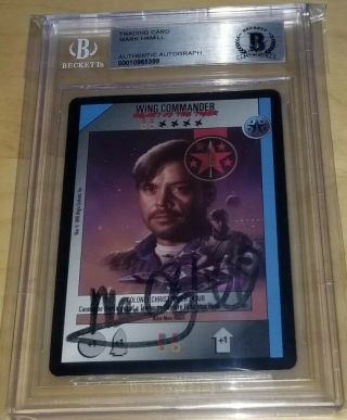 Mark Hamill Signed Autograph Auto Wing Commander Trading Card Bas Slabbed