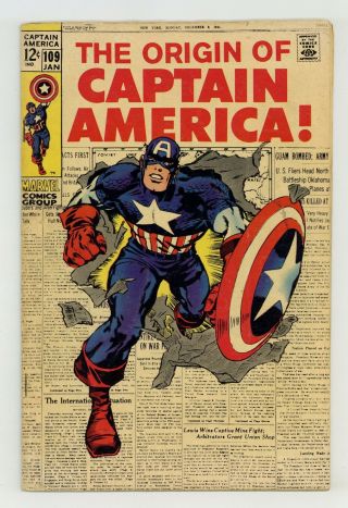 Captain America 109 Gd/vg 3.  0 1969