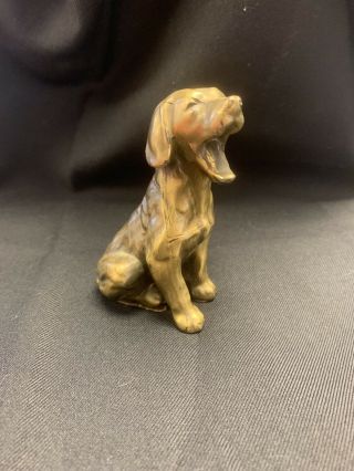 Vintage Brass/bronze Yawning Dog Statue