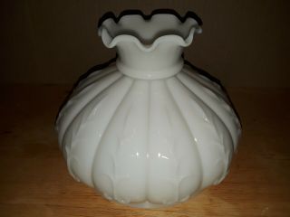Vintage Milk Glass Hurricane Lamp Shade Globe 5 1/2” Fitter