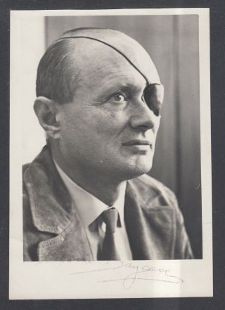 Moshe Dayan (1915 - 1981),  Israel Minister Of Defense,  Signed 3½x5 Photo
