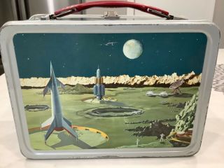 1958 Vintage Satellite Metal Lunch Box Plus Space