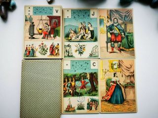 Antique Vintage Rare 1890 Grand Jeu De Mlle Lenormand Collectable Tarot