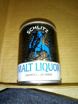 8 Ounce Crimped Steel Pull Tab Schlitz Malt Liquor Beer Can No Date