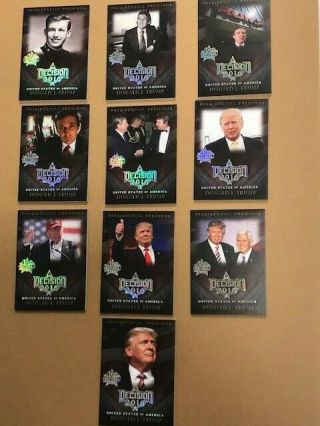 Decision 2016 Donald Trump 40th National Presidential Premiums Complete Set 1 - 10