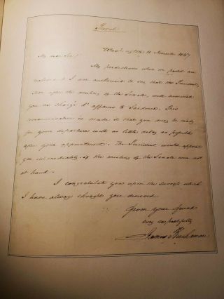 James Buchanan Signed Letter As Secretary Of State.