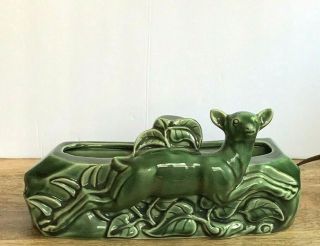Mid Century Green Jade Lava Phil - Mar Ceramic Deer Tv/planter Lamp