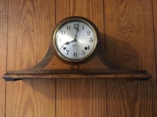 Vintage Sessions 8 Day Hump Back Shelf Mantel Clock 21 1/2” Long