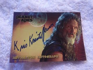 Kris Kristofferson Karubi 2001 Topps Planet Of The Apes On Card Auto Autograph