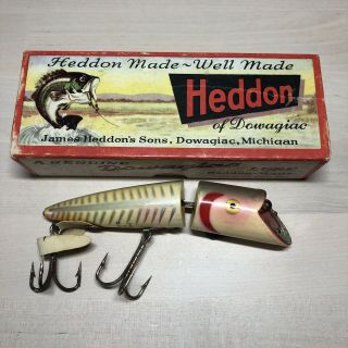 Vintage Heddon Dowagiac King Zig - Wag Wooden Fishing Lure