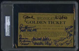 Gene Wilder Signed Willy Wonka Golden Ticket Psa Dna Denise Nickerson Rare