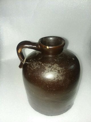 Vintage Stoneware Crock Pottery Half Gallon Big Mouth Brown Jug VERY RARE 7 