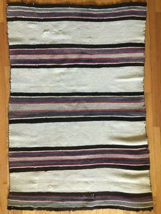 Vintage Navajo Blanket Hand Spun Wool 5 