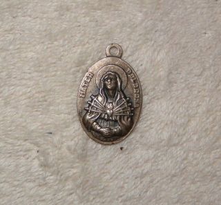 Vintage Mater Dolorosa,  Catholic Medal,  Pendant,  Italy