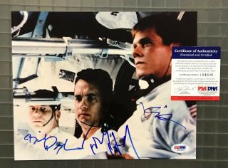 Apollo 13 Cast 3x Signed 8x10 Photo W/ Tom Hanks Kevin Bacon Bill Paxton Psa/dna
