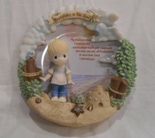Precious Moments Enesco Bradford Exchange " Footprints In The Sand " 3d Plate
