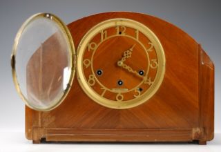 Vintage Art Deco Seth Thomas 8 - Day Portland Walnut Mantle Shelf Clock Home Decor
