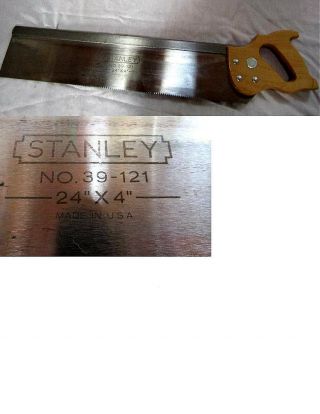 Stanley Model 39 - 121 Miter Box Saw - - 24 " X 4 " - - Vg