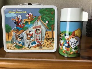 Vintage 1963 Mickey Mouse Club Lunchbox And Thermos