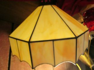 Antique Leaded Slag Glass Lamp Shade 2 Available Beige