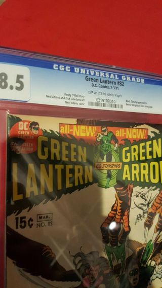 Green Lantern 82 CGC 8.  5 Neal Adams cover Black Canary app.  Wrightson inks 1 pg 2