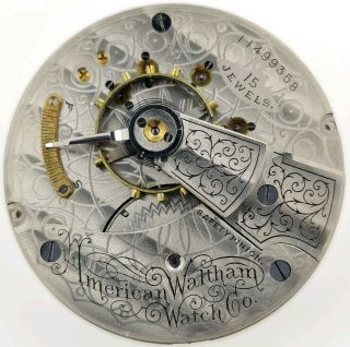 Vintage Waltham 1883 No.  820 15 Jewel 18s Watch Movement Running