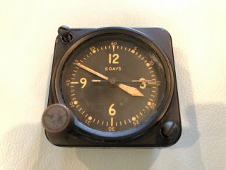 Vintage Wwii Era Lecoultre Airplane 8 Day Clock 7 Jewels Swiss - For Repair