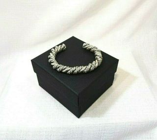 Vintage Deceased Estate Rope Style Solid Sterling Silver Cuff Bracelet