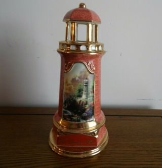 Thomas Kinkade Lighthouse Lamp Nightlight The Light Of Peace 2004 Collectible