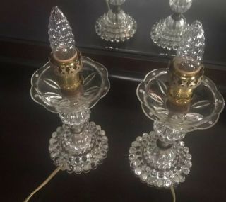 Vintage Brass Crystal Clear Glass Torchier Bedside Torch Light Lamp Nightlight