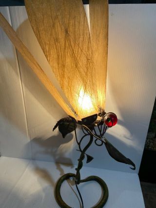 Vintage Brass Dragonfly 1 Bulb Lamp
