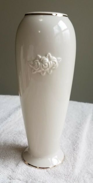 LENOX - Rose Blossom Bud Vase - Gold Trim 2