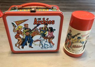 1969 Aladdin Industries The Archies Vintage Metal Lunch Box & Thermos Set Rare