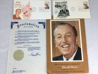 Vintage Walt Disney Showman Of The World First Day Of Issue Stamp,  Sept 11,  1968