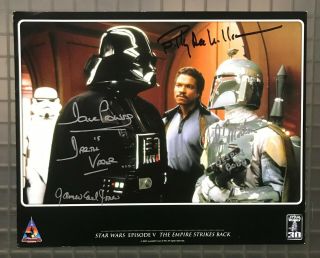 Star Wars Cast 4x Signed 8x10 Photo W/ James Earl Jones David Prowse,  Bas Loa