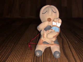Native American Jemez Pueblo Pottery Mini Miniature Storyteller Signed By P Toya