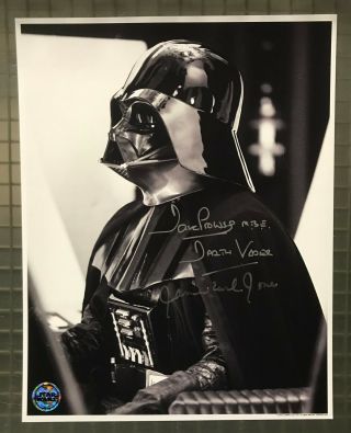 James Earl Jones & David Prowse Signed 11x14 Star Wars Darth Vader Photo Bas Loa