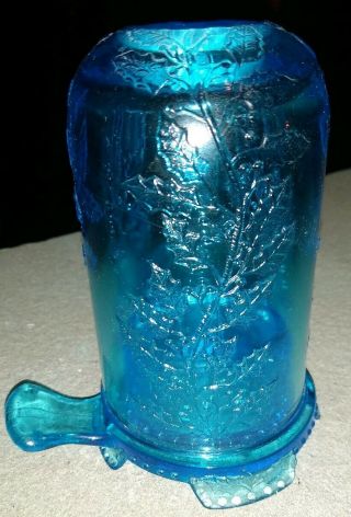Mosser Beaded Holly Leaf Berry Vintage Unique Blue Fairy Courting Candle Lamp