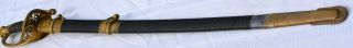 Civil War Period Ames Foot Officers Sword W/ Leather Scabbard