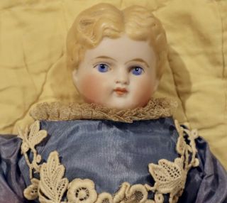 11 " Antique German Bisque Parian Doll W/nice Outfit