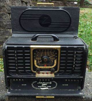 Vintage Zenith Model Sg005yt Trans - Oceanic Clipper Tube Radio