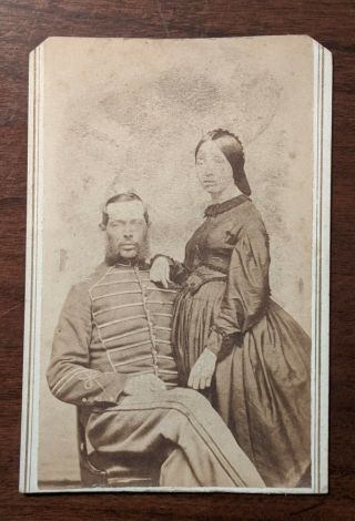 Antique American Civil War Period Soldier Cdv Carte De Visite Photograph Uniform