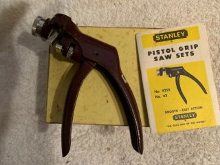 Vintage Stanley No.  42 - W Pistol Grip Adjustable Saw Set Made In Canada