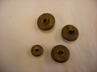 Antique Vtg US Military Civil War Era NHDVS Brass Steele & Johnson Buttons 2