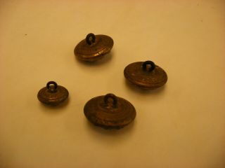 Antique Vtg US Military Civil War Era NHDVS Brass Steele & Johnson Buttons 3