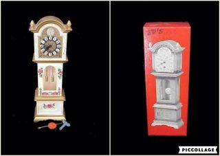 Vintage Kmart Miniature Grandfather Clock I Day Movement W/ Pendulum