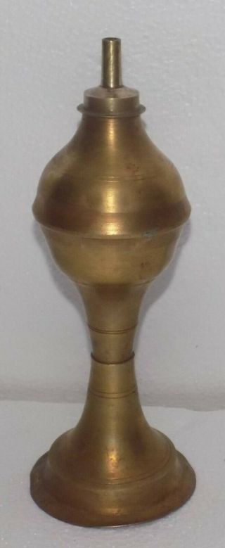 India Vintage Oil Brass Lamp Hand Casted And Crafted Over 40 Years Old C - 469