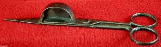 Antique Forged Early 1800s Candle Wick Cutter Snuffer Primitive 5 - 5/8 " Long